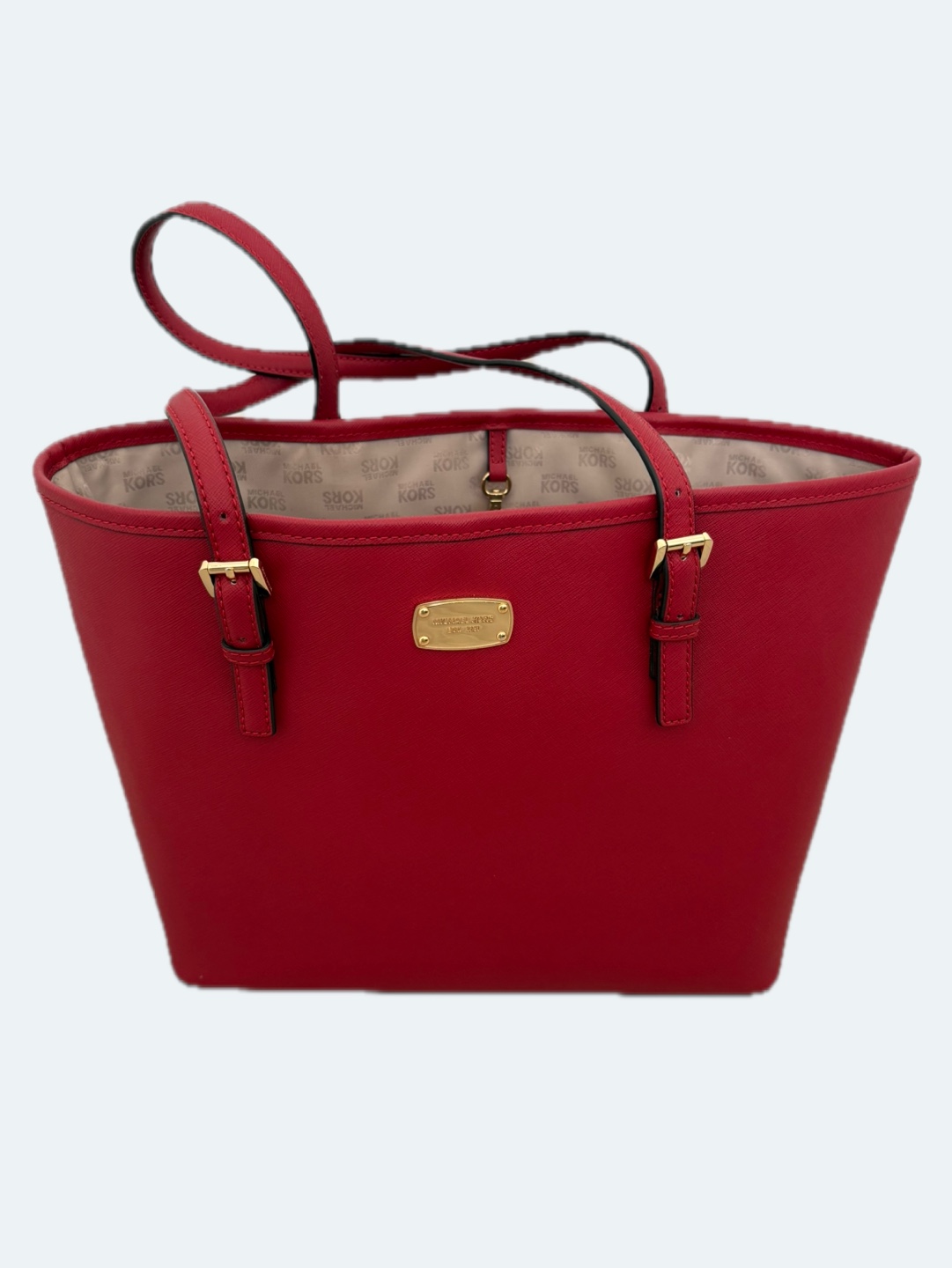 Michael Kors Red Leather Tote Bag