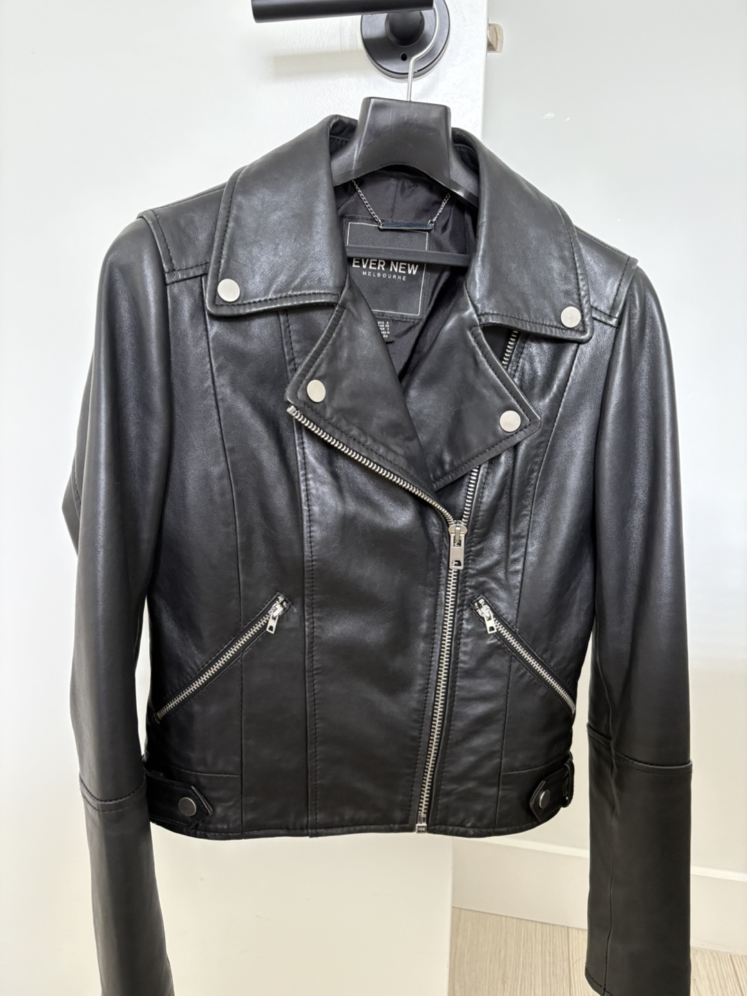 Ever New Melbourne Black Leather Jacket- Size US 2 - photo 2