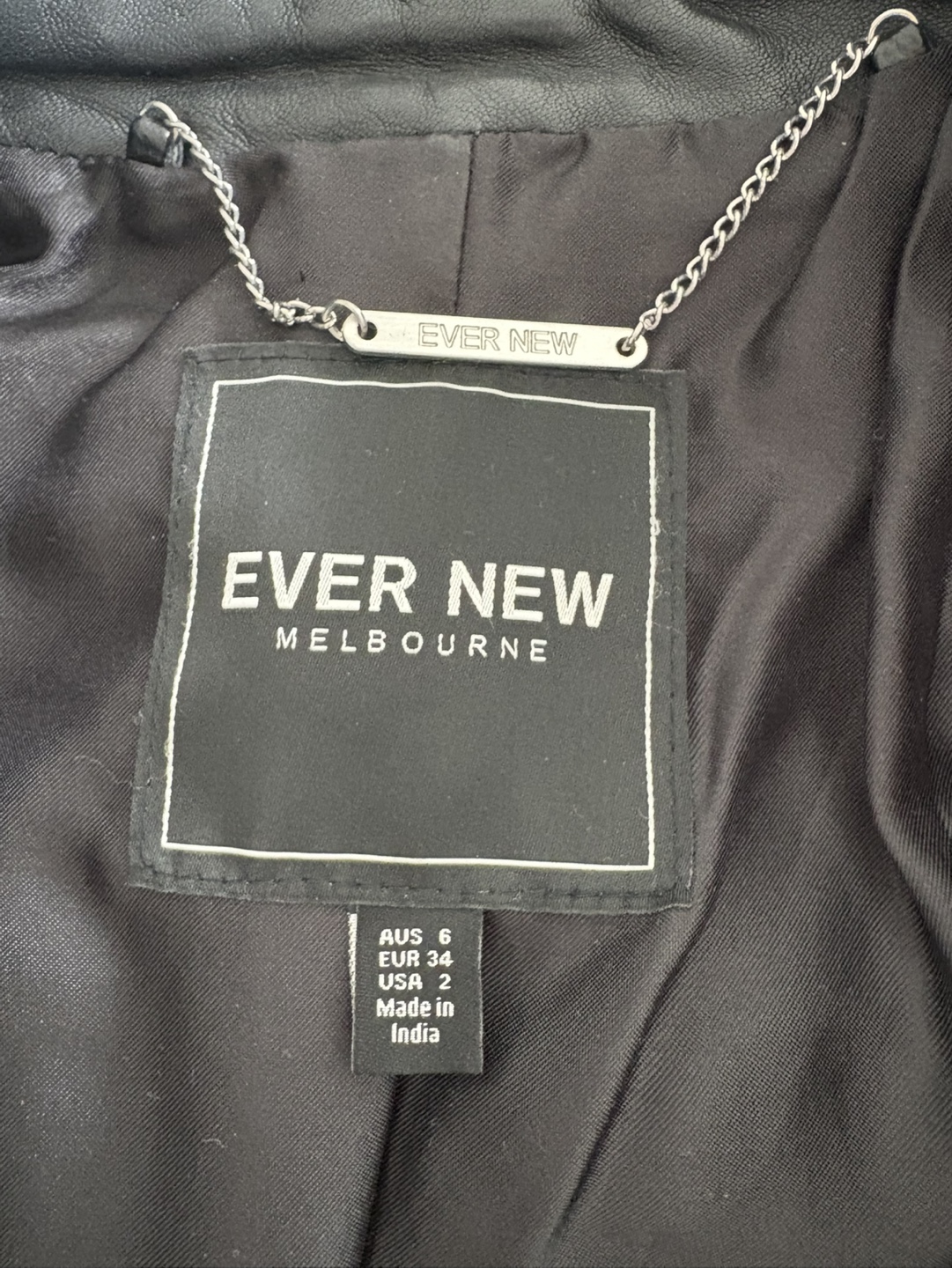 Ever New Melbourne Black Leather Jacket- Size US 2 - photo 4