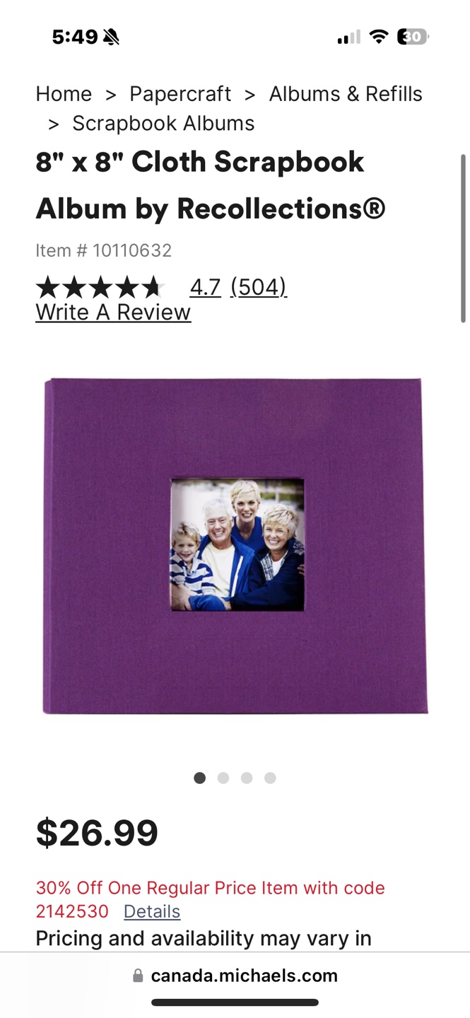 Scrapbook Album (8x8”)