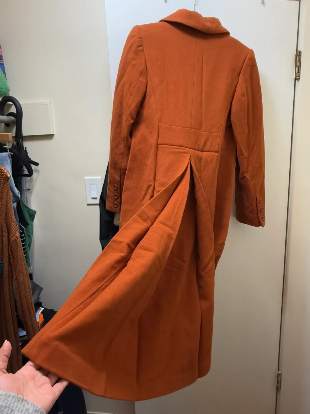 Gorgeous Burnt Orange Longline Coat image indicator(3)