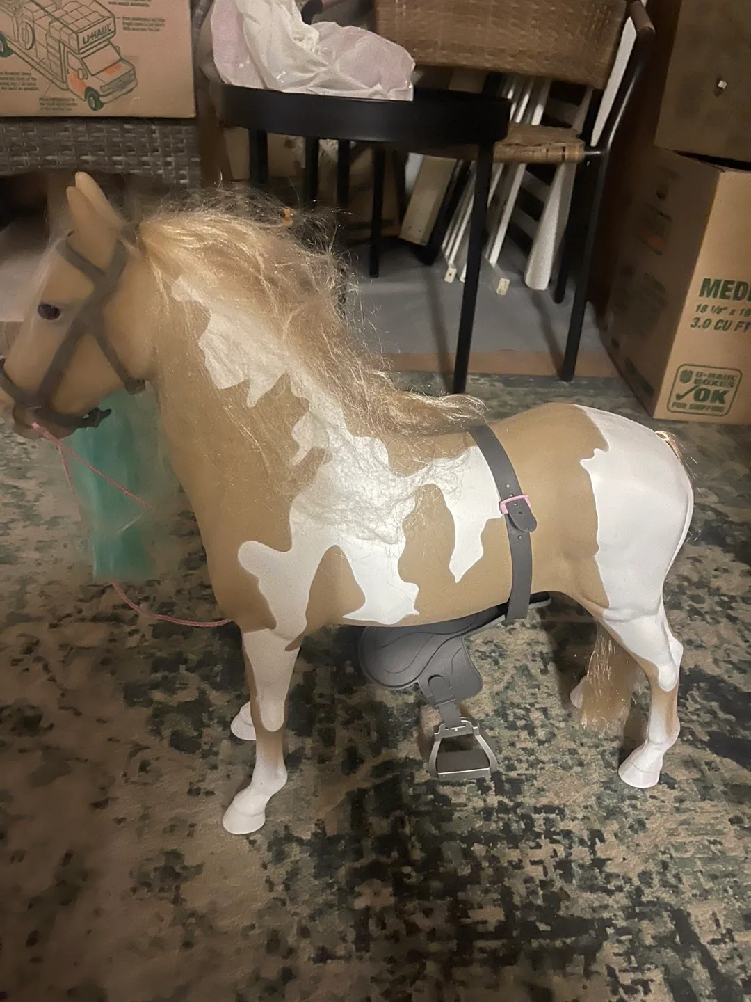 Vintage Doll Horse Toy with Saddle and Bridle image indicator(2)