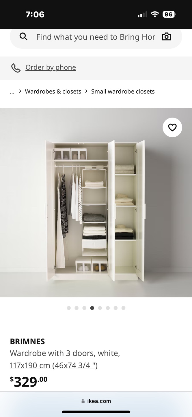 IKEA BRIMNES Wardrobe - White - 3 Doors - photo 2