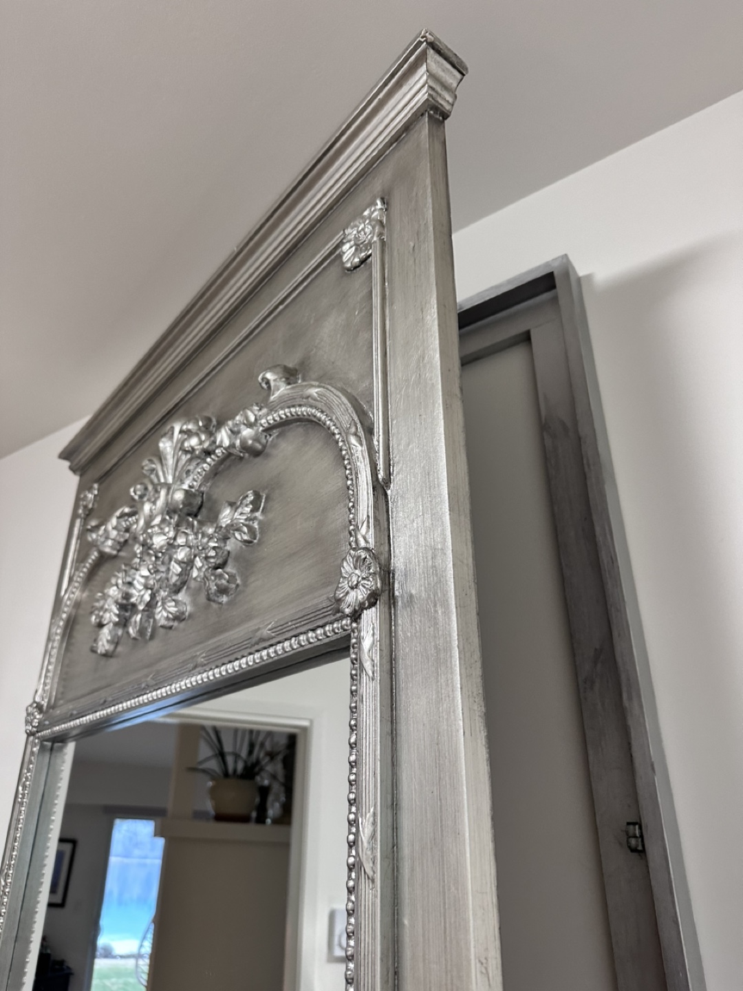 Silver Ornate Mirror with Hidden Compartment - photo 5
