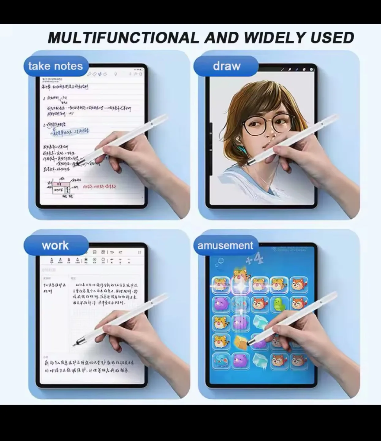 3-in-1 Stylus Touch Pen - White image indicator(9)