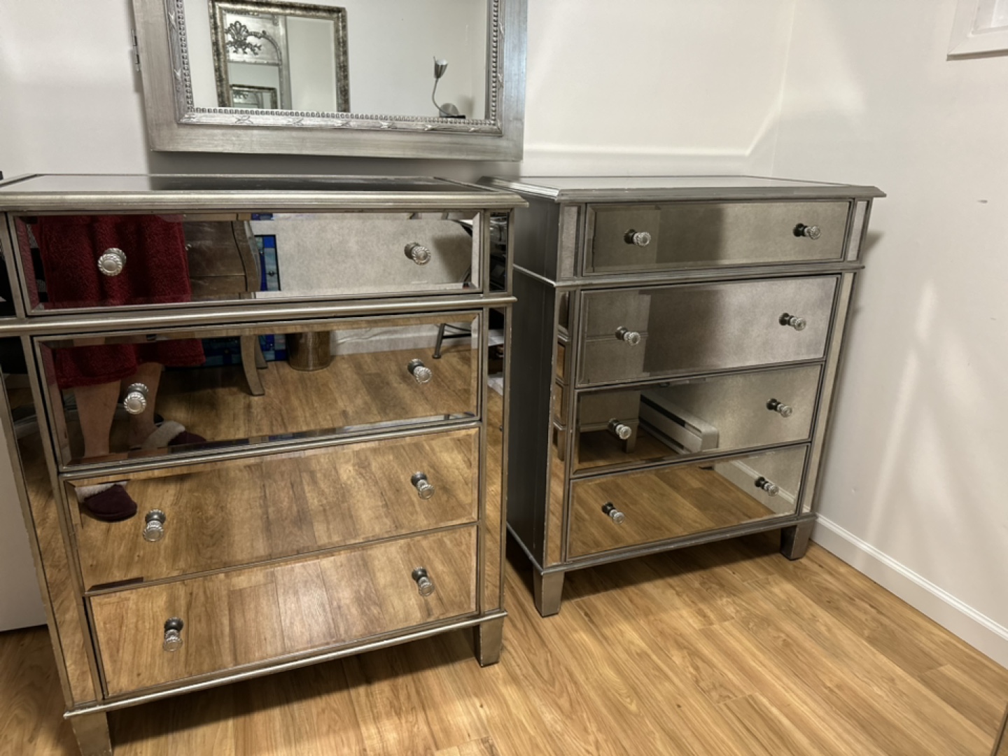 Pair of Mirrored Chests of Drawers