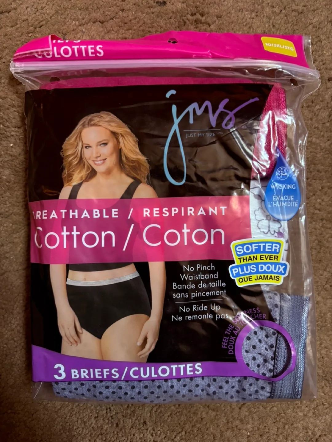 3-pack Just My Size Women's Breathable Cotton Briefs/Culottes image indicator(2)