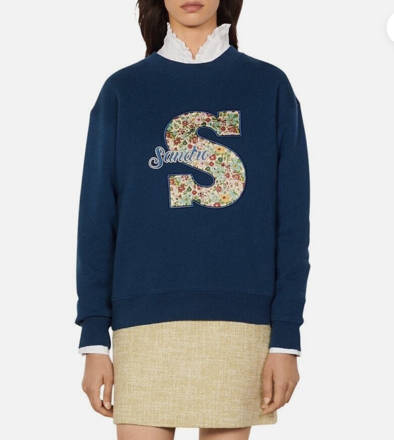 Sandro Floral Appliqué Sweatshirt