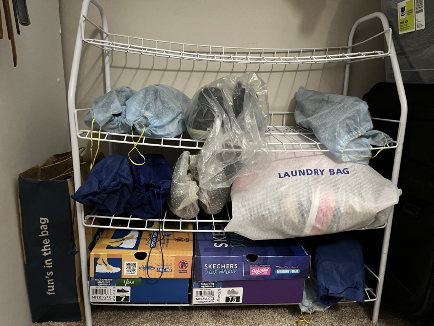 Three-tier shoe rack