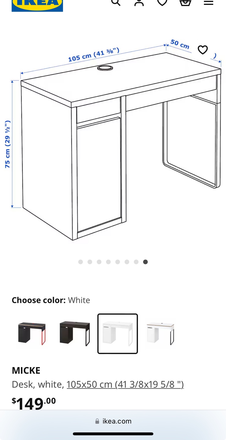 IKEA MICKE Desk - White - photo 3