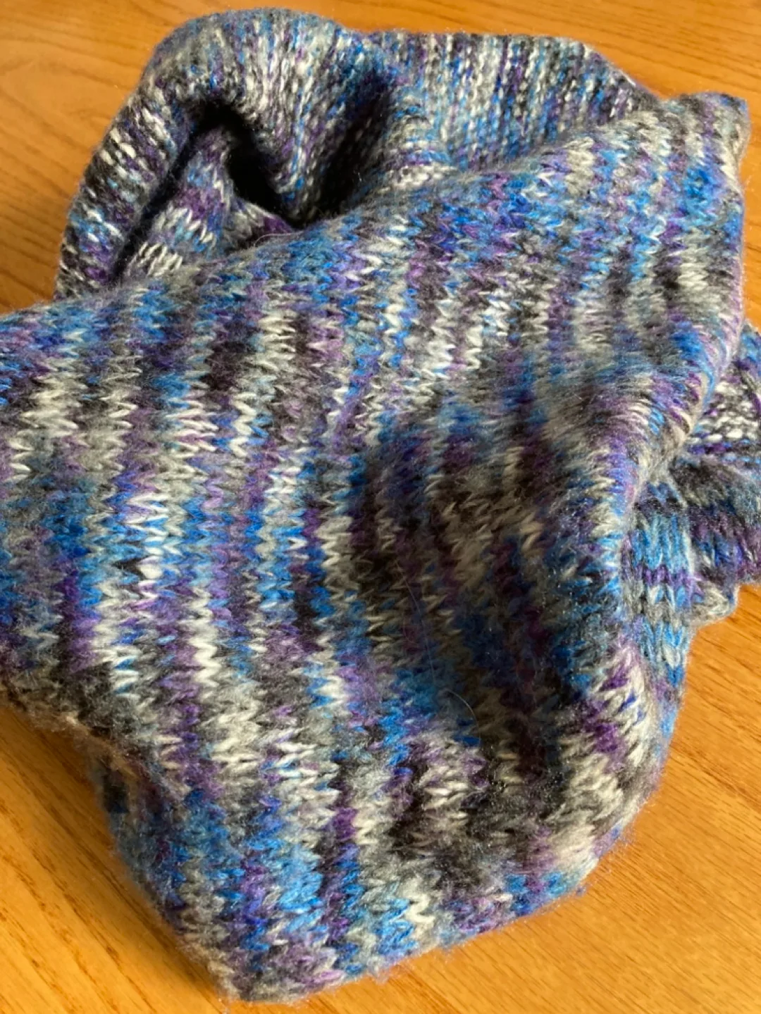 Soft Knit Infinity Scarf - Blue, Purple, Grey image indicator(4)