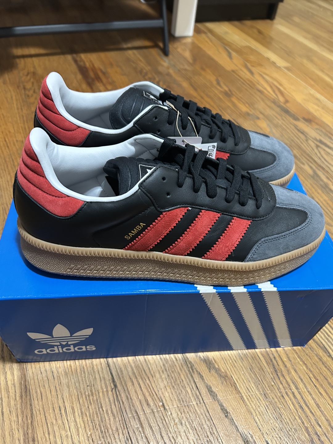 Adidas Samba XLG Black Red Sneakers Size 12