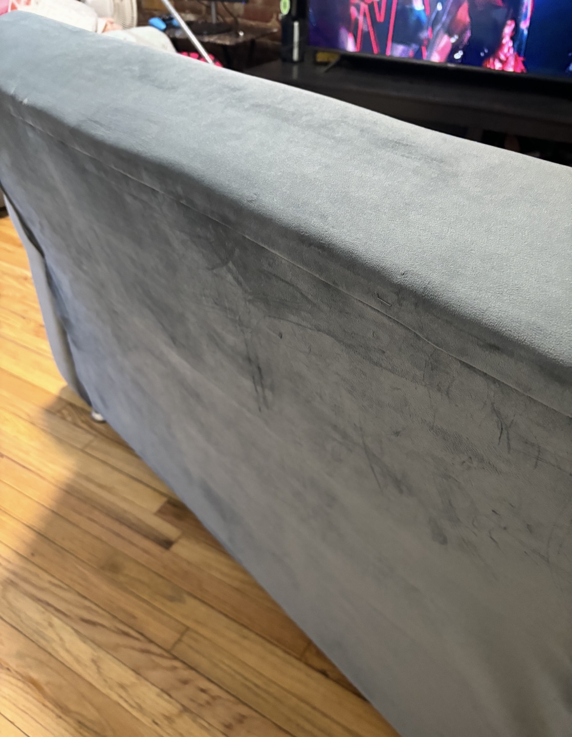Gray Velvet Sectional Sofa Sleeper with Storage - photo 5