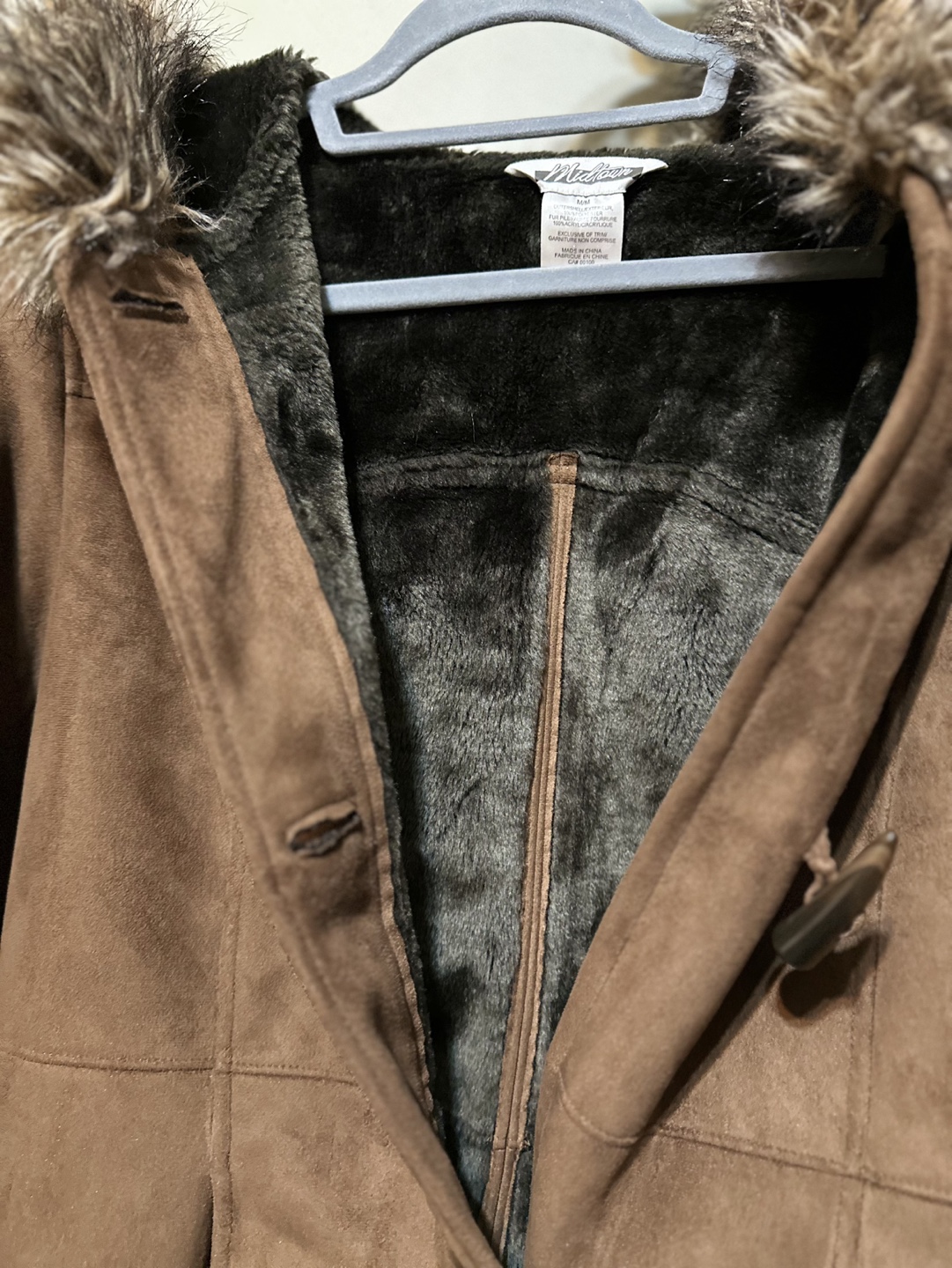 Midtown Women's Brown Fleece-Lined Hooded Toggle Jacket - photo 4