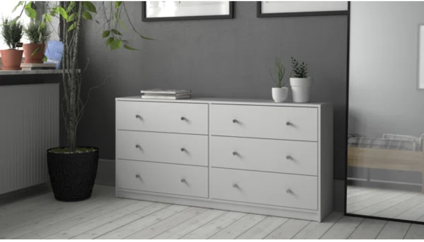 White 6-Drawer Dresser