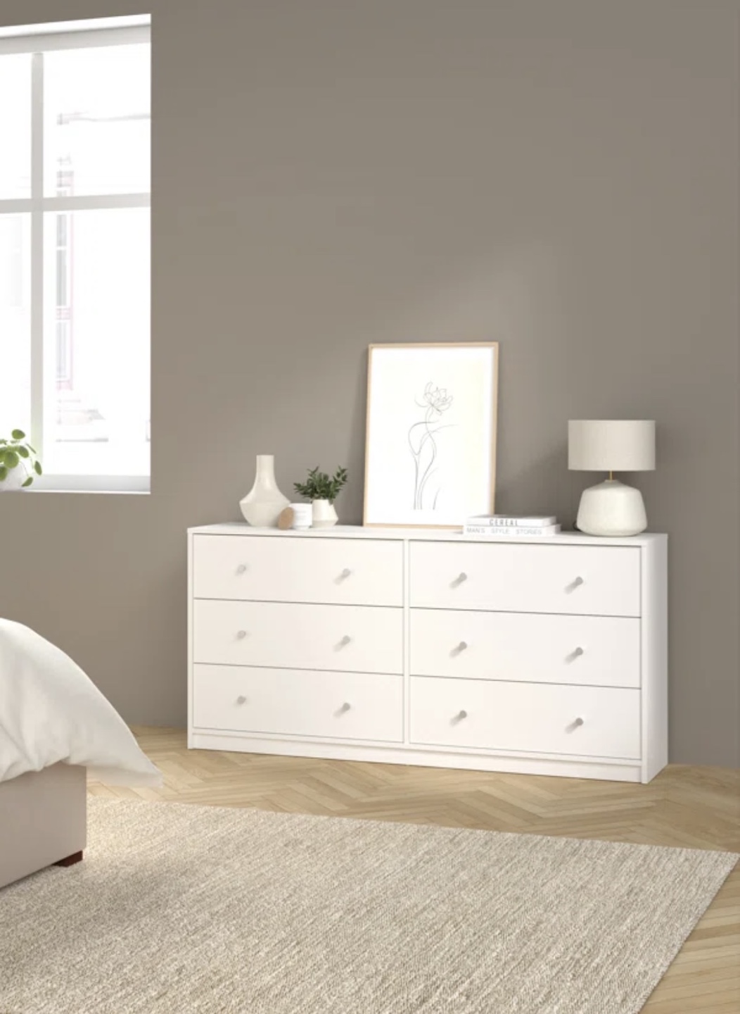 White 6-Drawer Dresser - photo 5