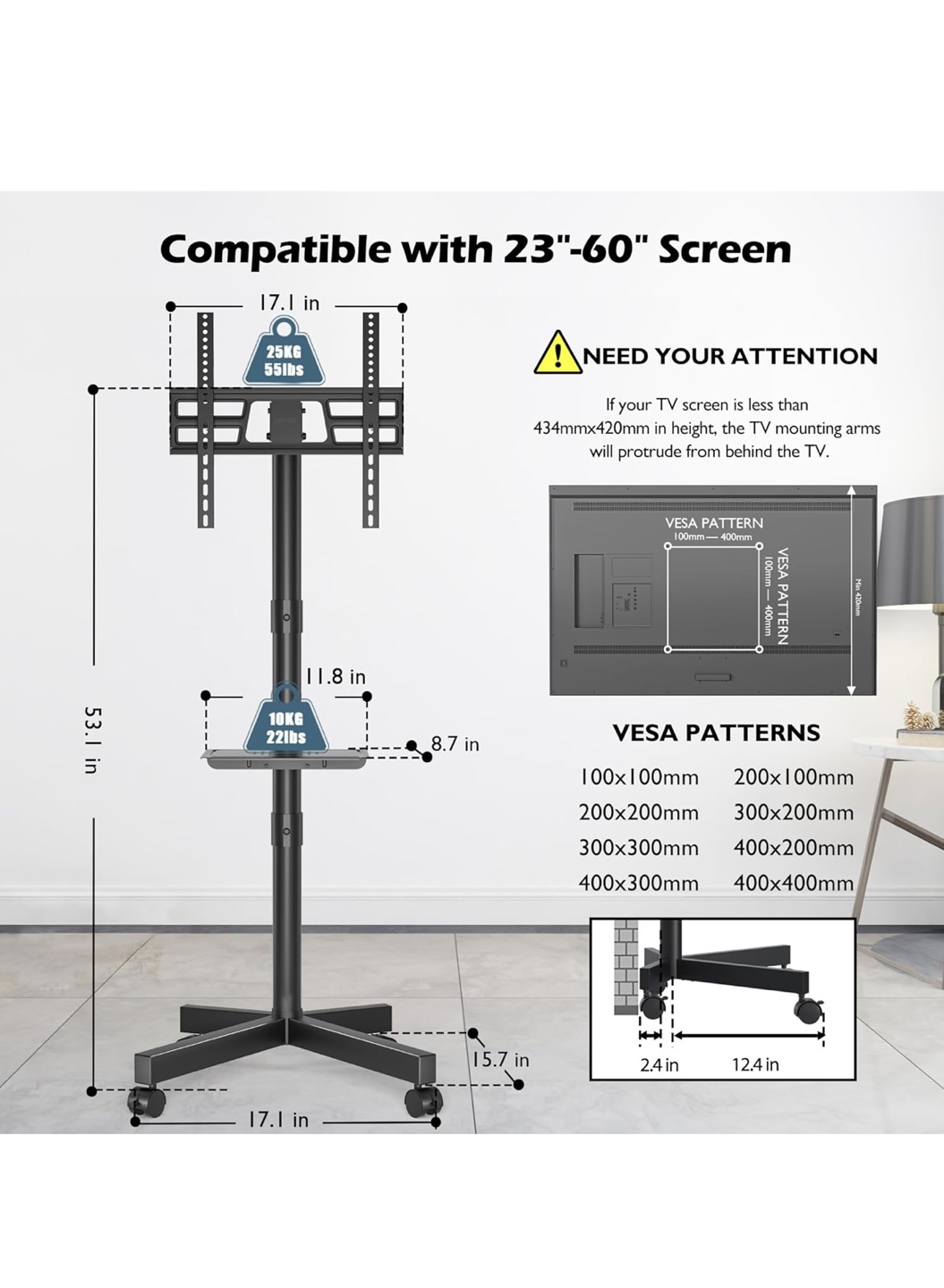 Rolling TV Stand