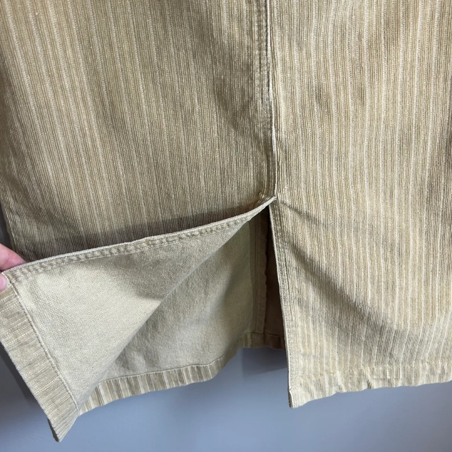 Sears Midi Length Corduroy Pencil Skirt Rhinestone Buttons Sz S image indicator(5)