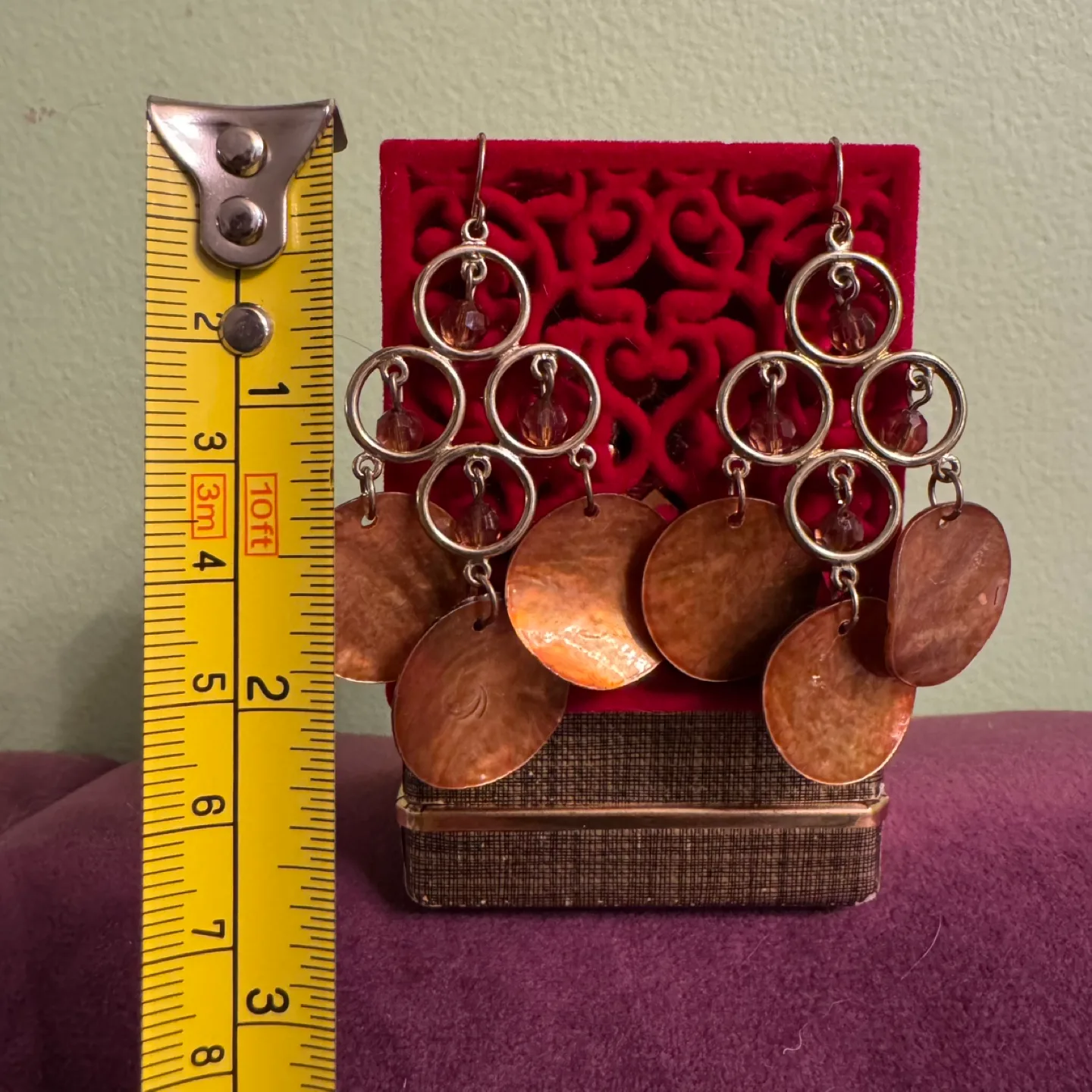 Vintage Polished Shell Dangle Earrings (Pierced, Fish Hook) image indicator(9)