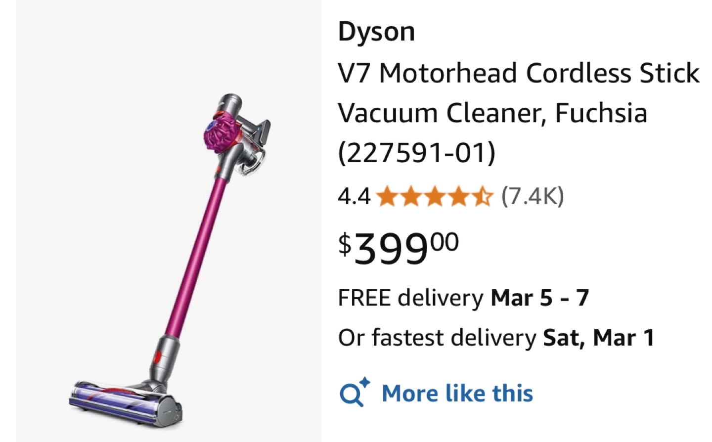 Dyson Vacuum Cleaner (V7 Motorhead) - photo 2
