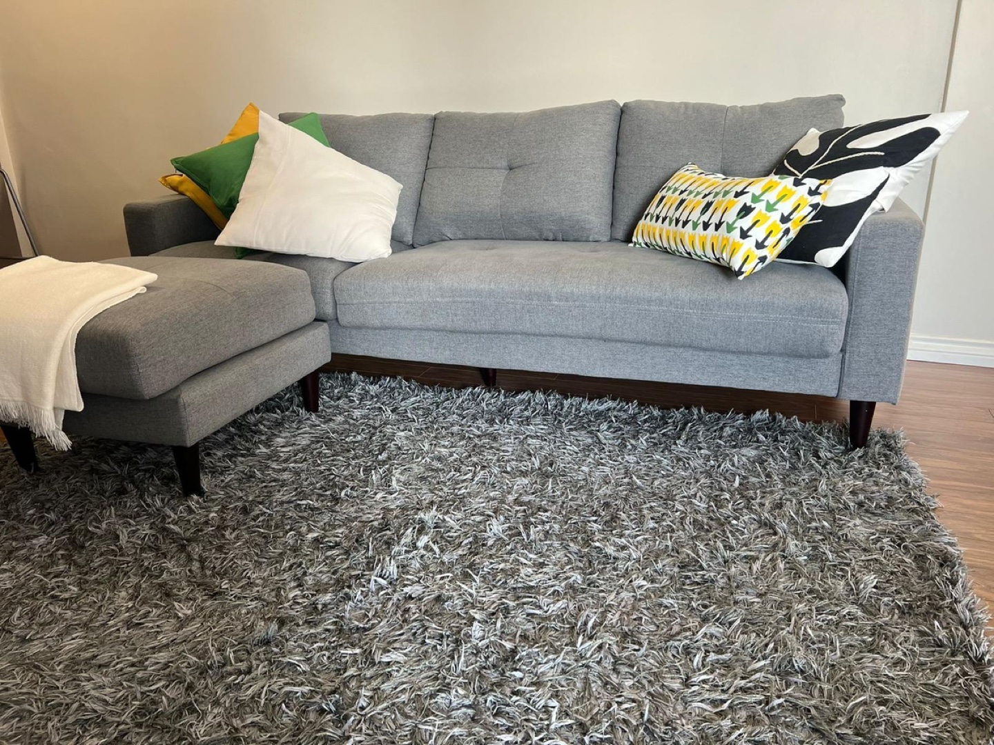 Grey Sectional Sofa with Ottoman - photo 2