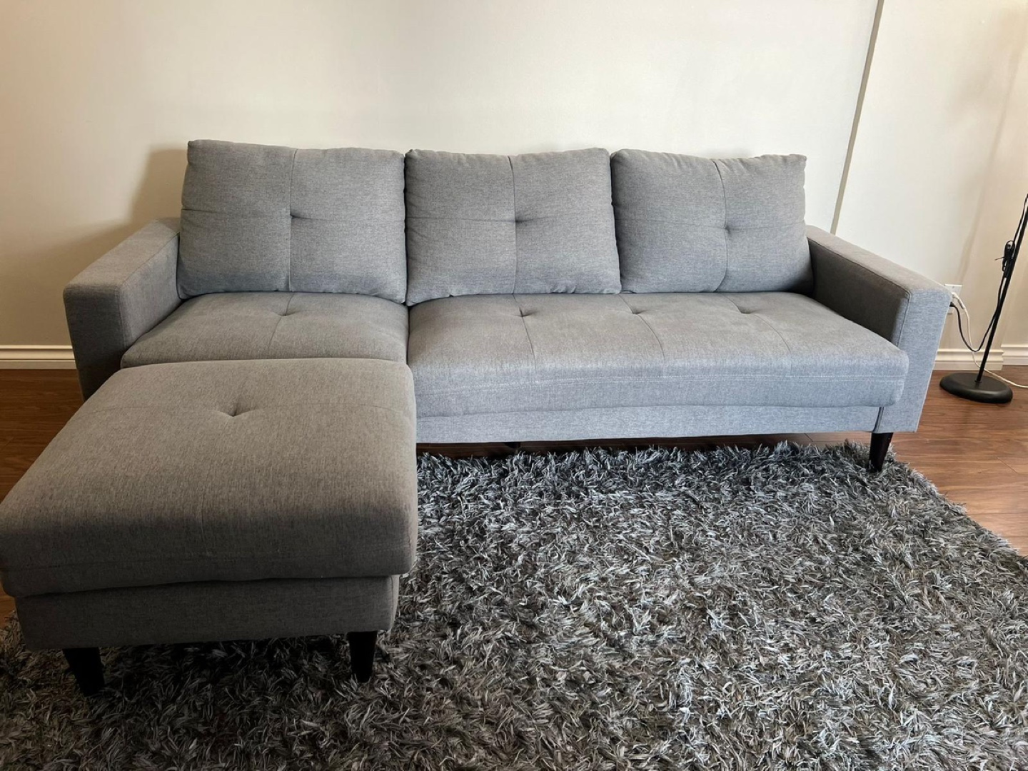 Grey Sectional Sofa with Ottoman - photo 3
