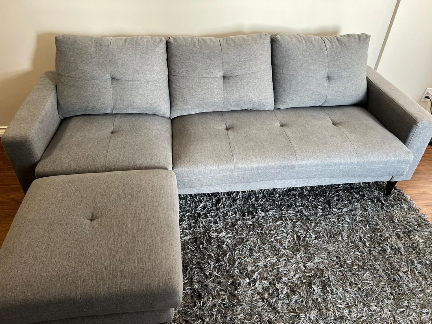 Grey Sectional Sofa with Ottoman - photo 5
