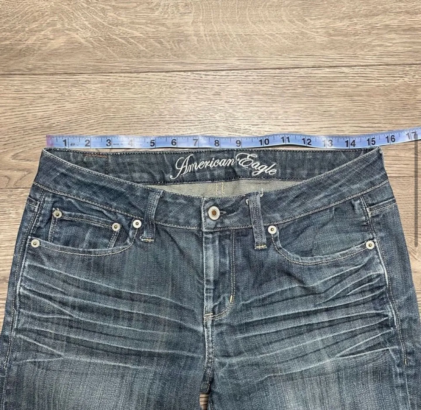 Y2K low rise bootcut jeans image indicator(5)