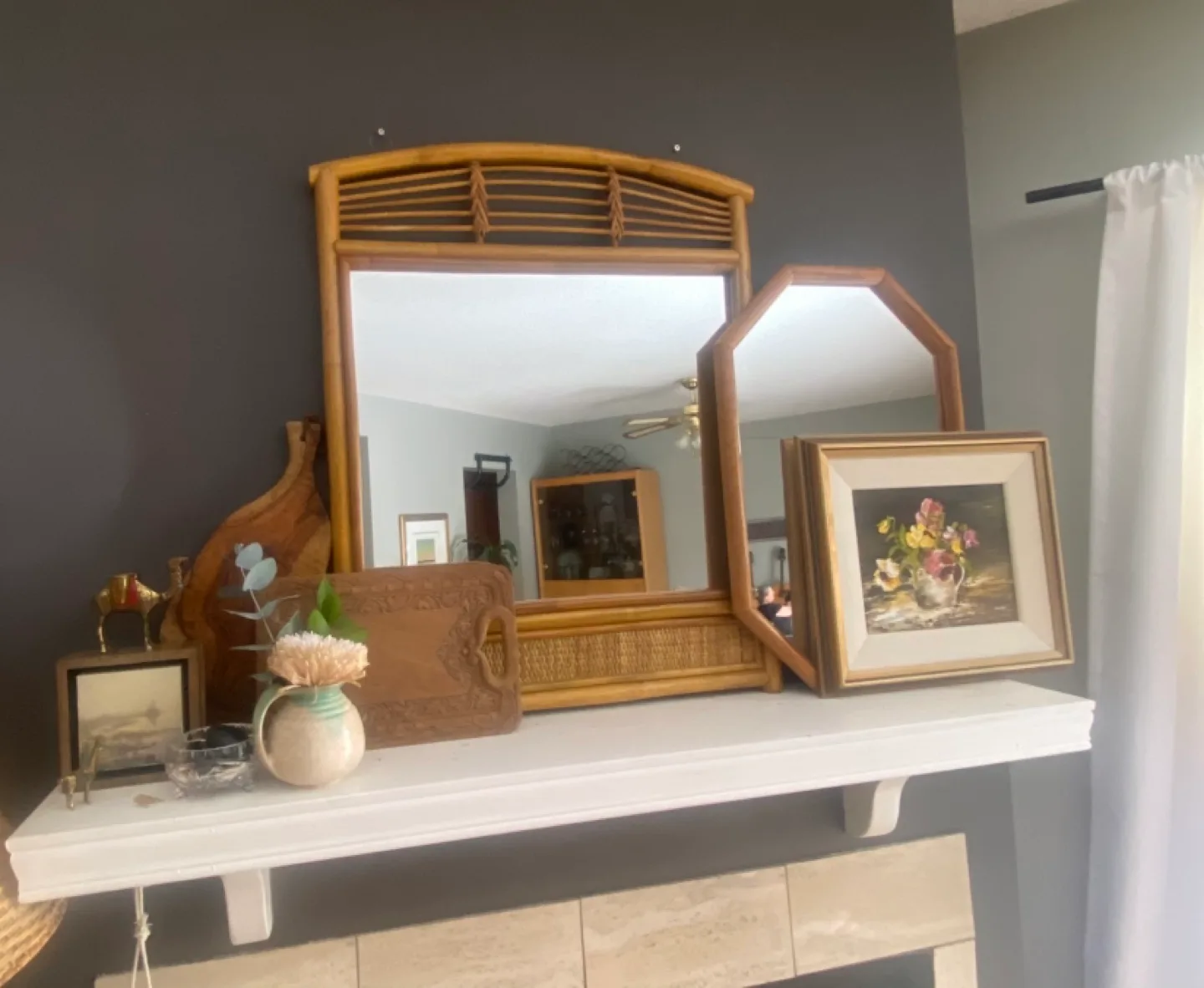 Vintage Rattan Mirror image indicator(5)