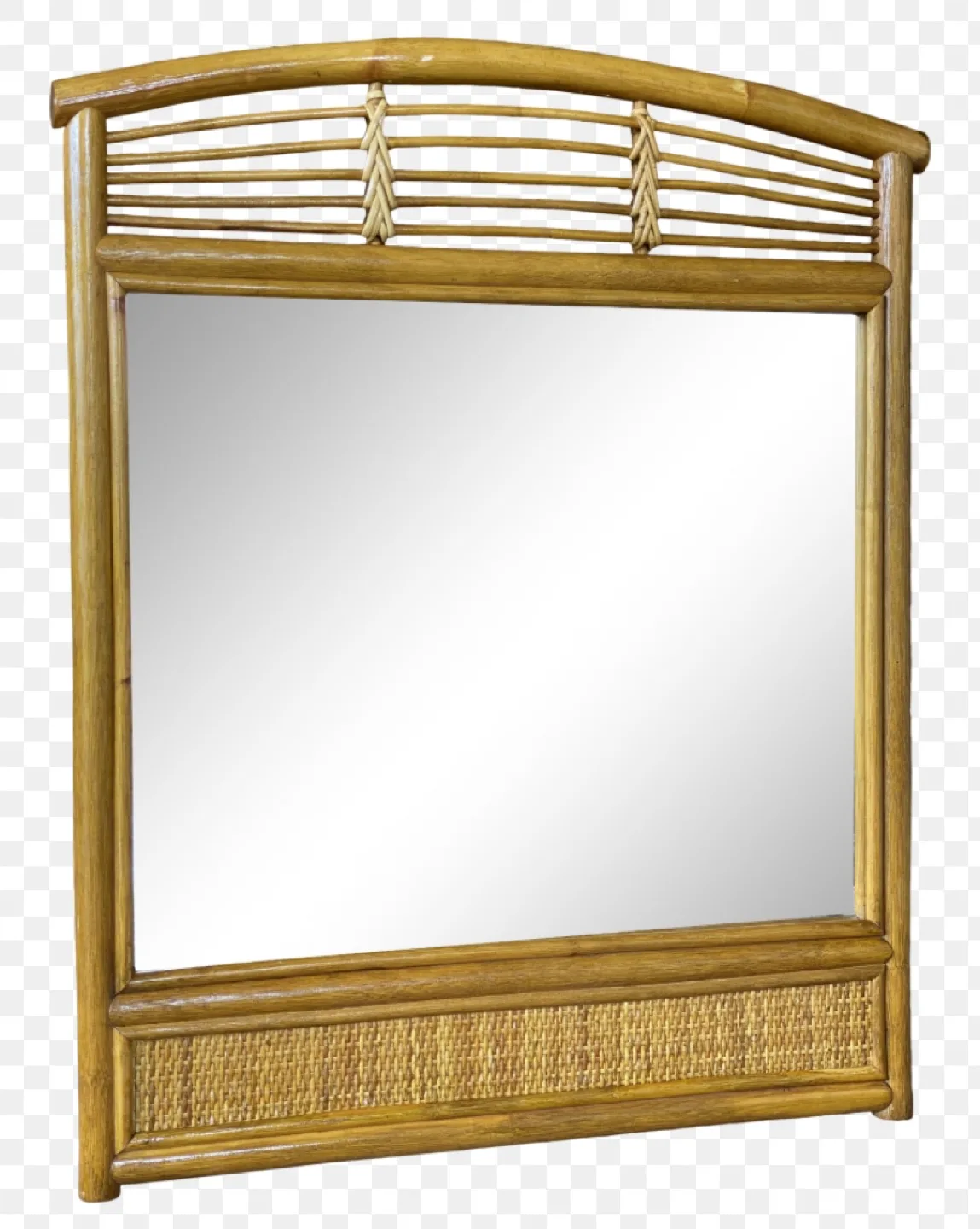 Vintage Rattan Mirror image indicator(2)