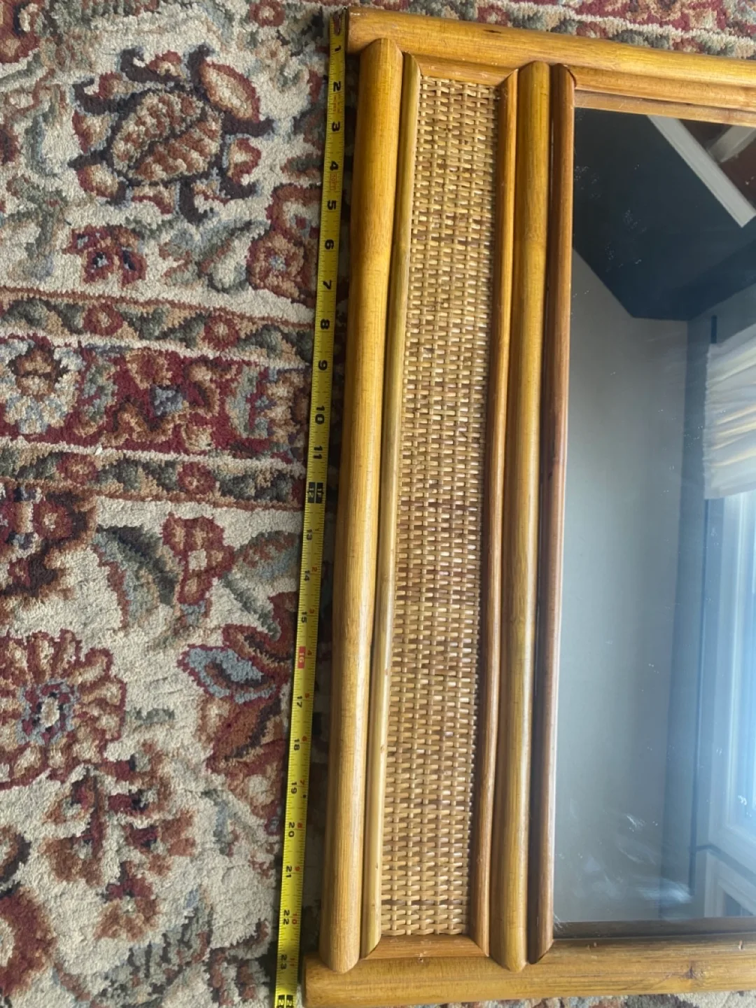 Vintage Rattan Mirror image indicator(3)