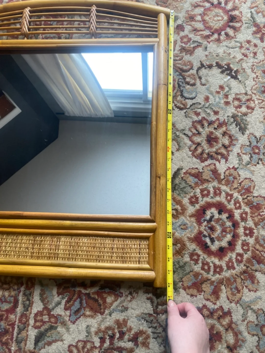 Vintage Rattan Mirror image indicator(4)