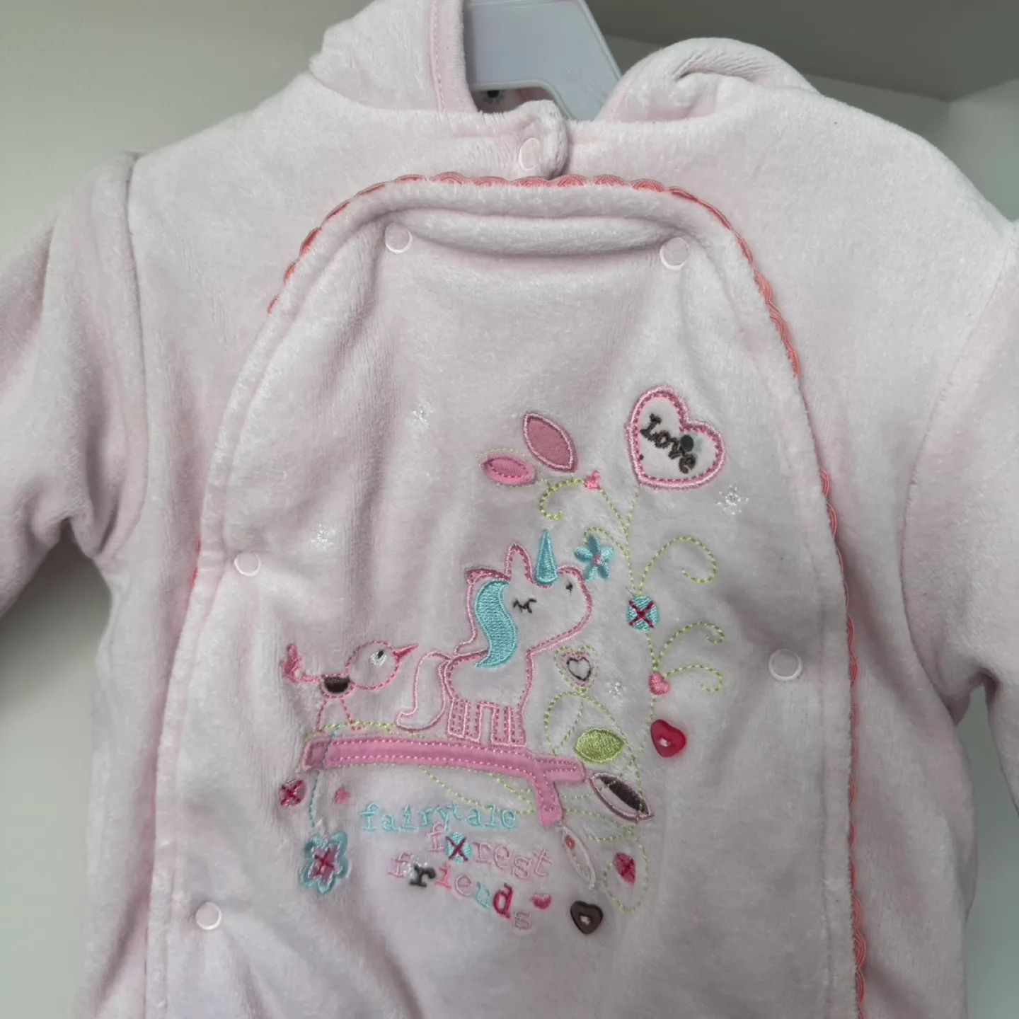 Baby Girl's Pink Unicorn Snowsuit image indicator(2)