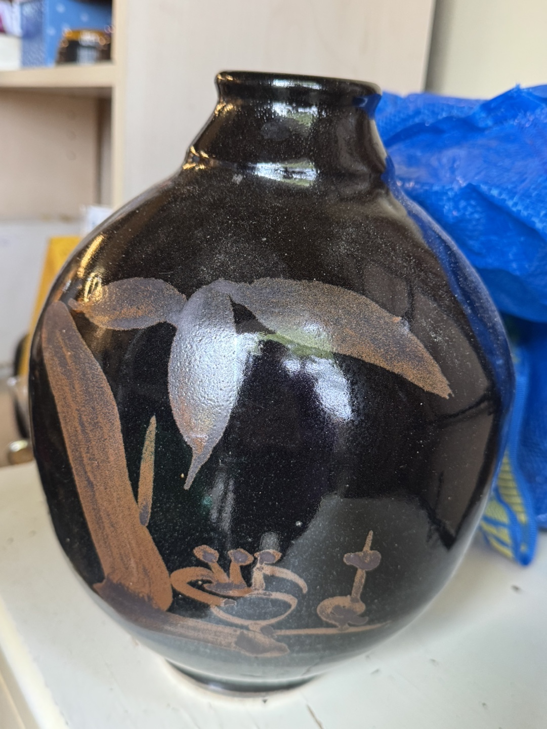 Hand-painted ceramic vase