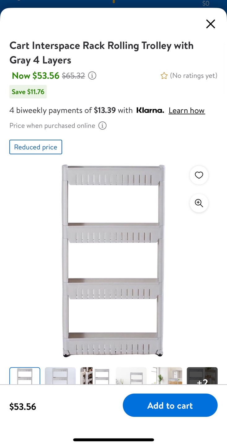 White Rolling Cart with 4 Layers
