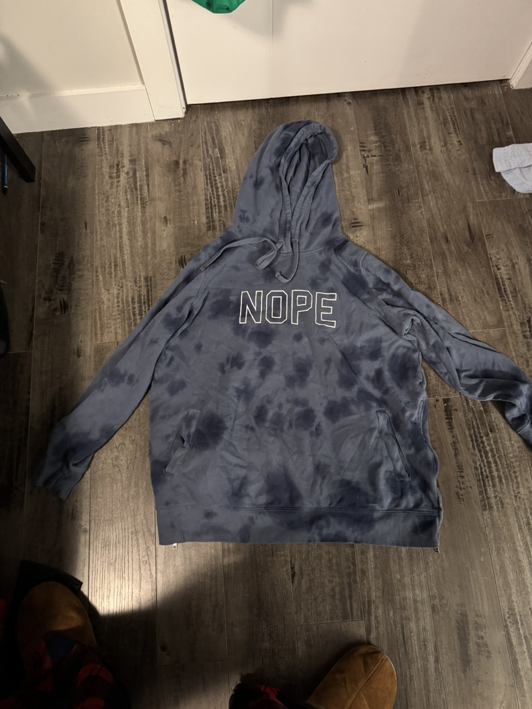 Tie-Dye Hoodie with "NOPE" graphic