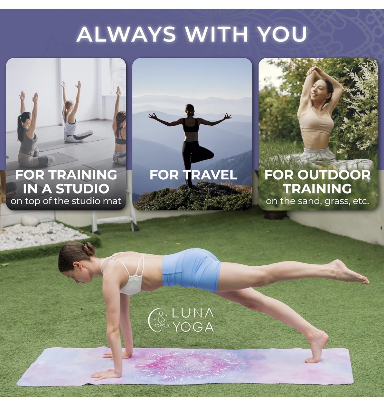 Luna Yoga Travel Mat 1.5mm - Pink Mandala - photo 5
