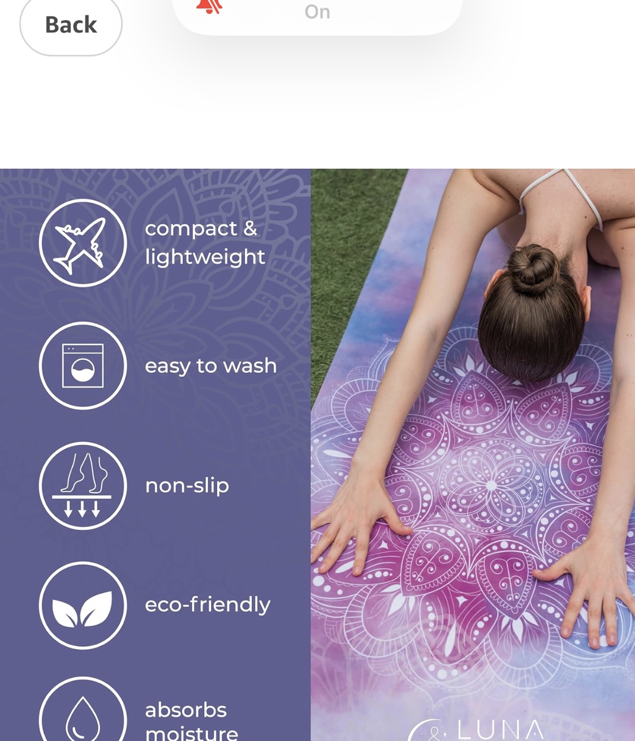 Luna Yoga Travel Mat 1.5mm - Pink Mandala - photo 4