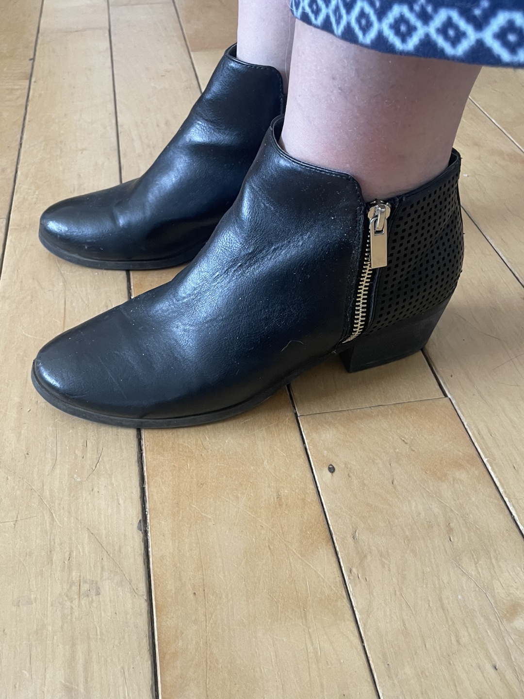 Black Ankle Booties with Side Zipper