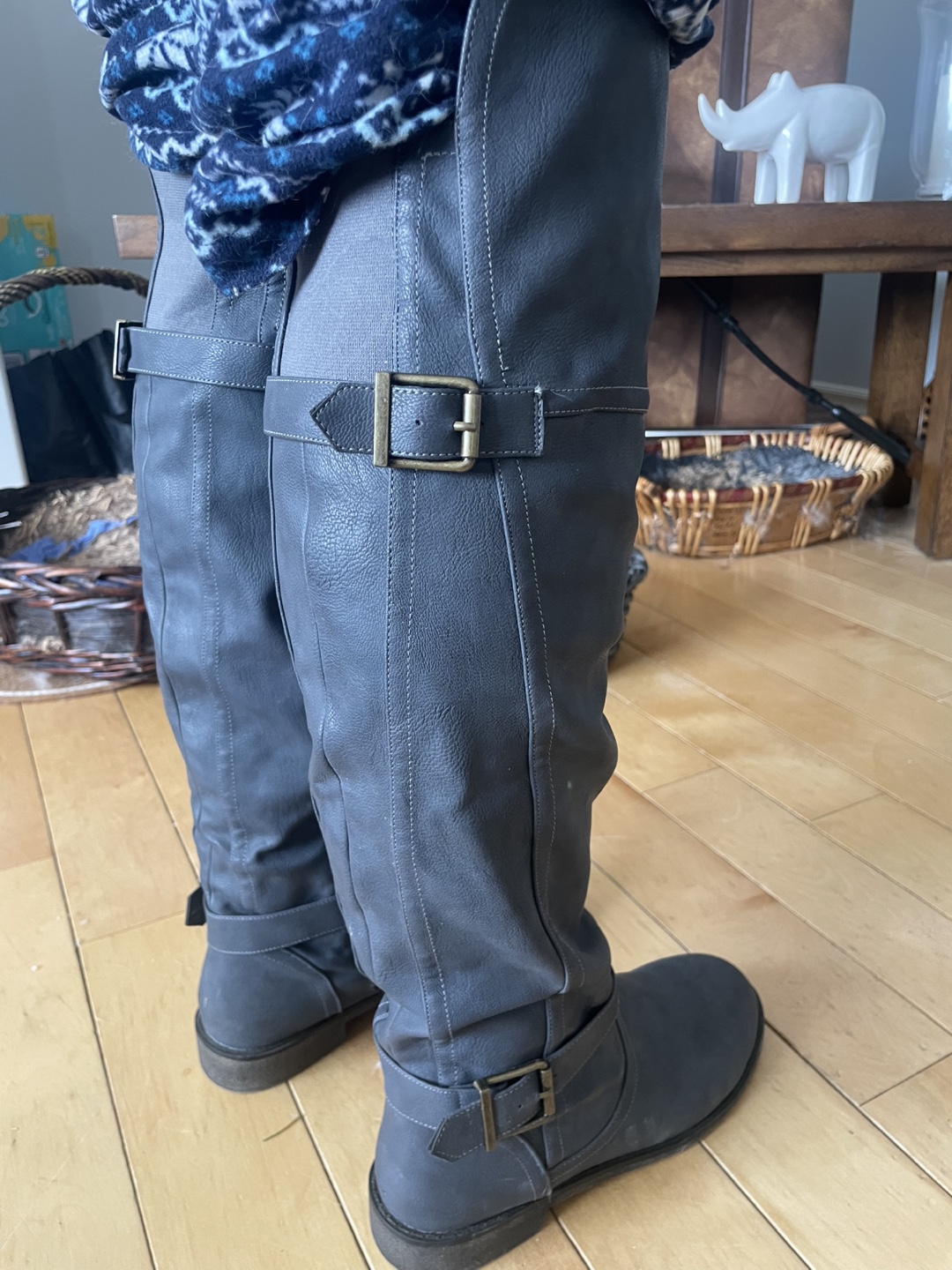 Women's Grey Over-the-Knee Boots - photo 3