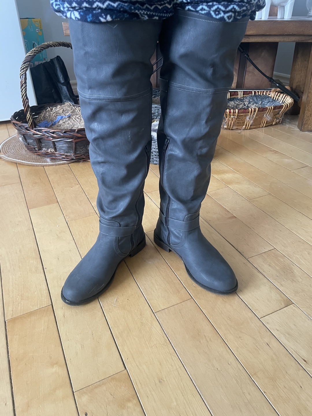 Women's Grey Over-the-Knee Boots