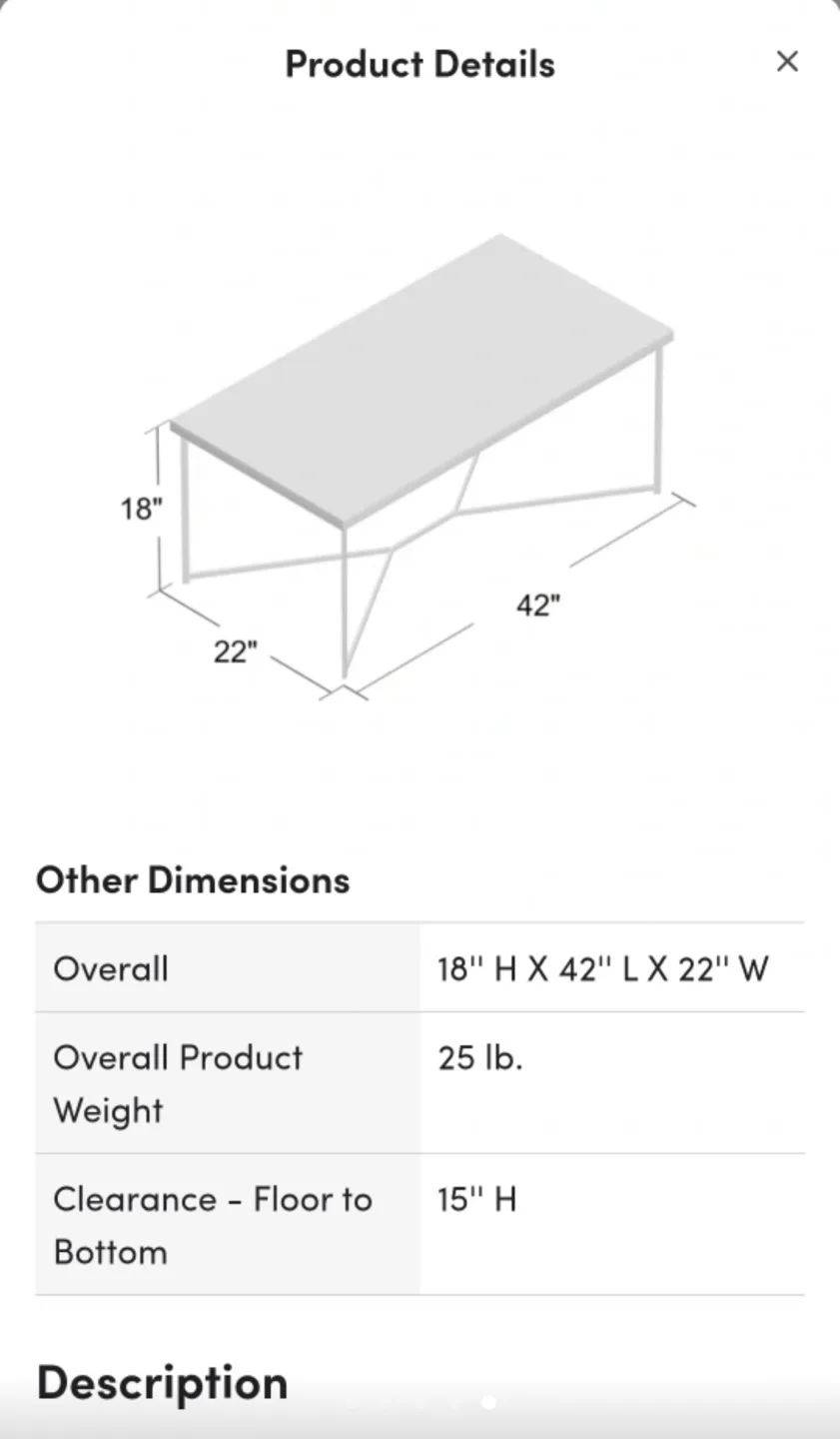 White Marble Coffee Table with Gold Legs image indicator(3)