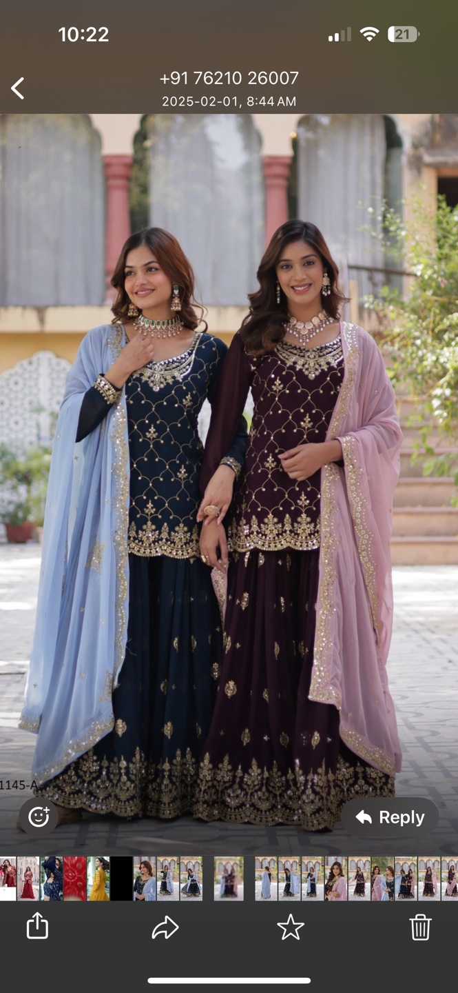 Sharara Suit Set - Gorgeous Maroon and Pink - photo 2