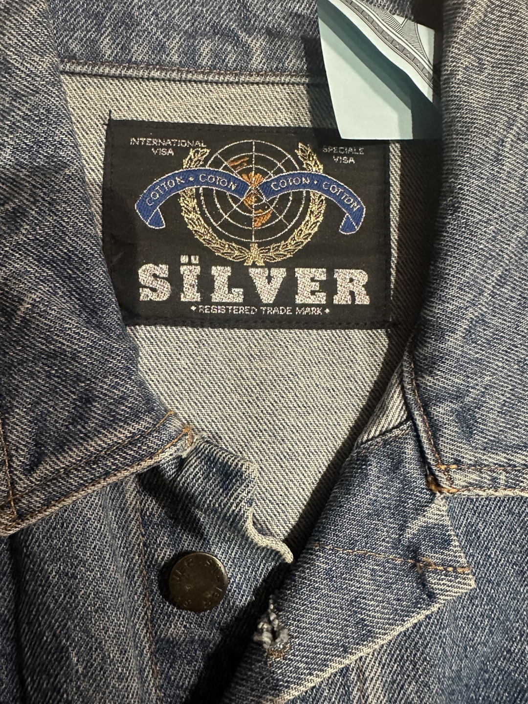 Vintage Silver Jeans Jacket with Fringe Detail - Size Medium - photo 3