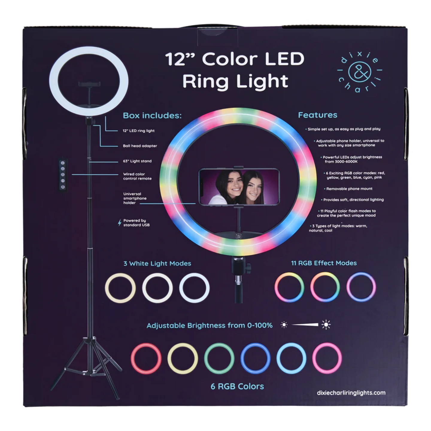 12" Color LED Ring Light with Stand & Remote - photo 2