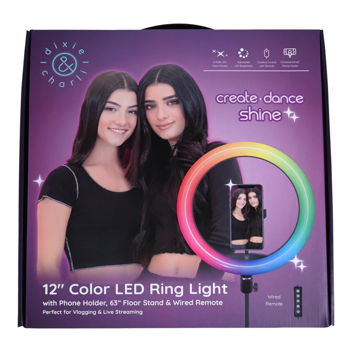 12" Color LED Ring Light with Stand & Remote