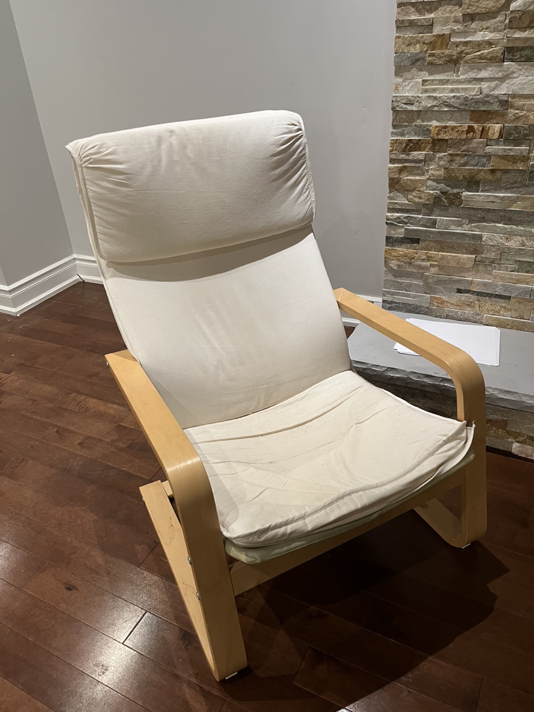 IKEA STRANDMON Wing Chair with Off-White Cover