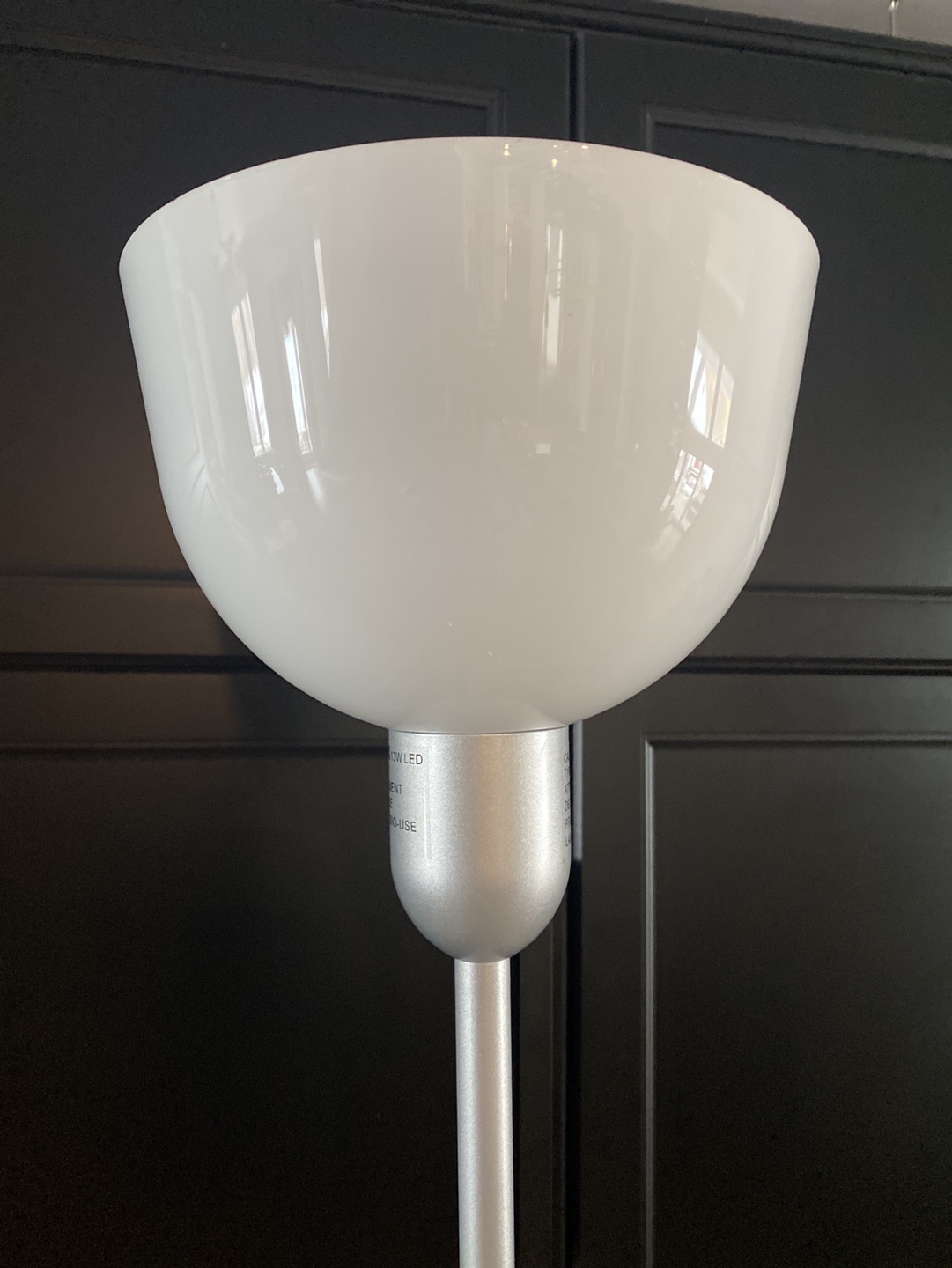Modern Floor Lamp, Silver, White Shade - photo 2