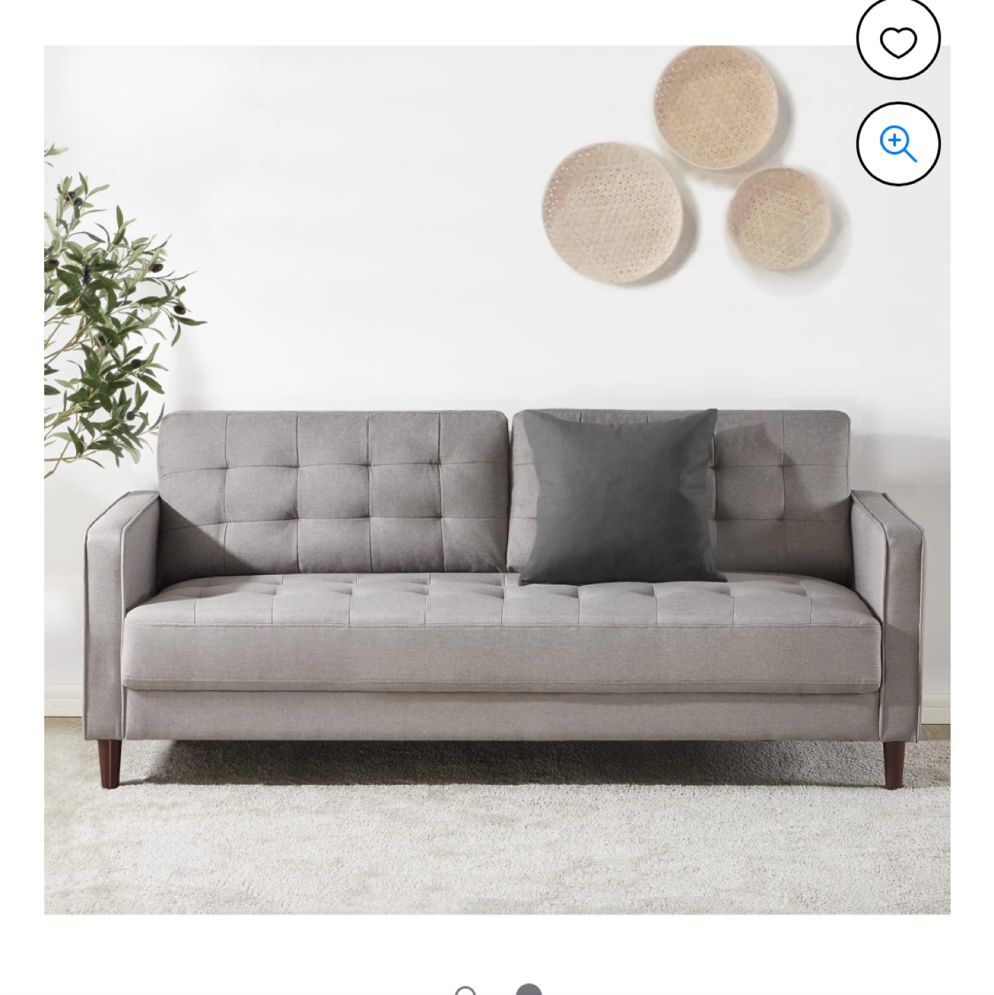 Mid-Century Modern Sofa - Grey Fabric