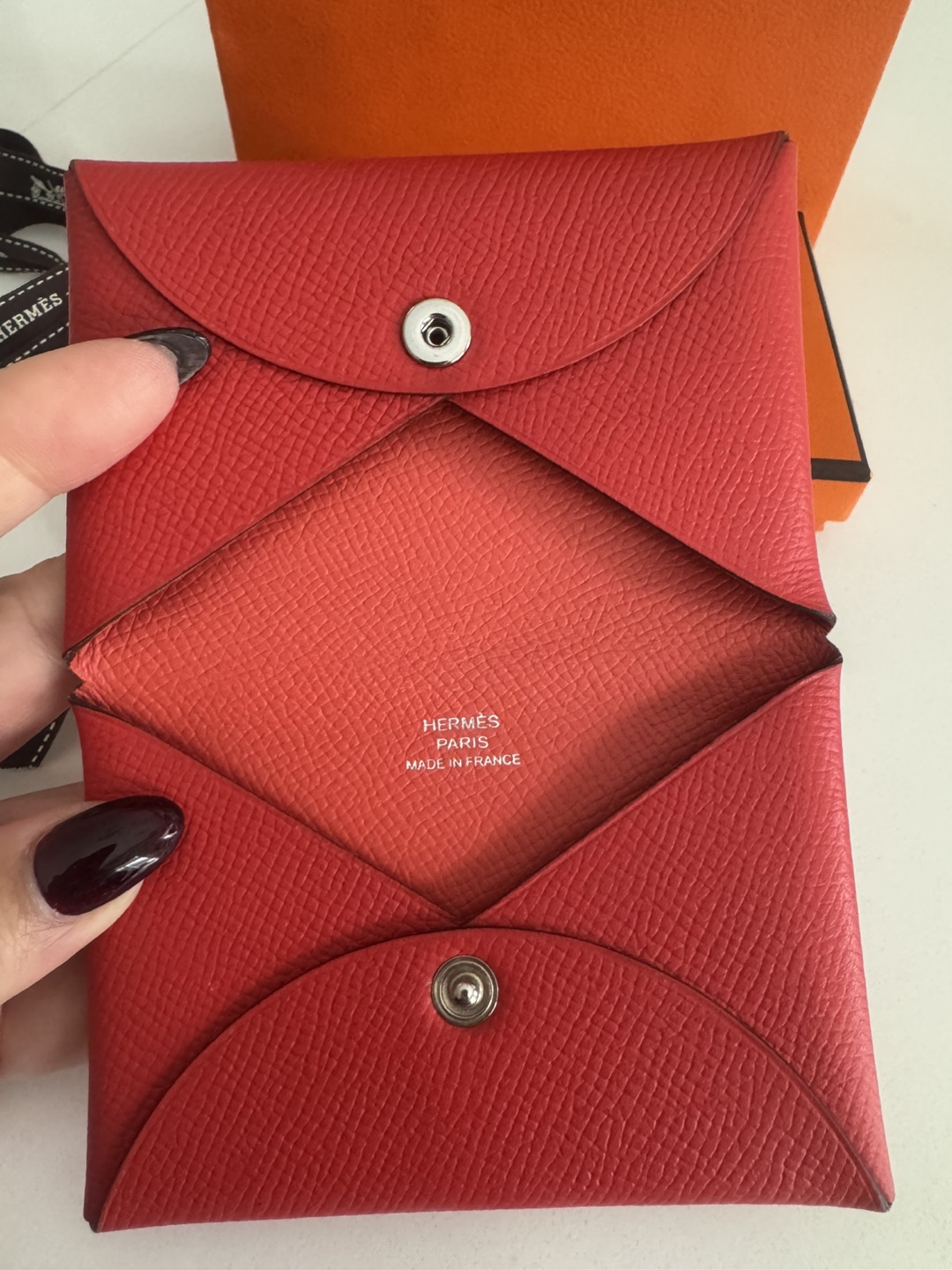 Hermes Red Epsom Leather Card Holder - photo 2